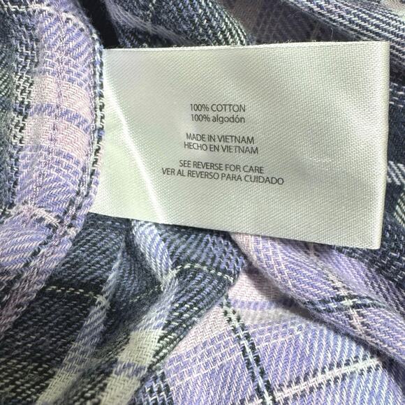 Woolrich Women’s Size Large Purple Plaid Flannel Long-Sleeve Button-Down Shirt - Picture 10 of 10